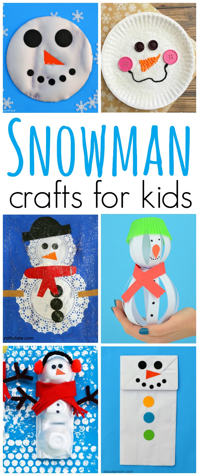Kids will stay warm while making these super cute and fun snowman crafts this winter. 