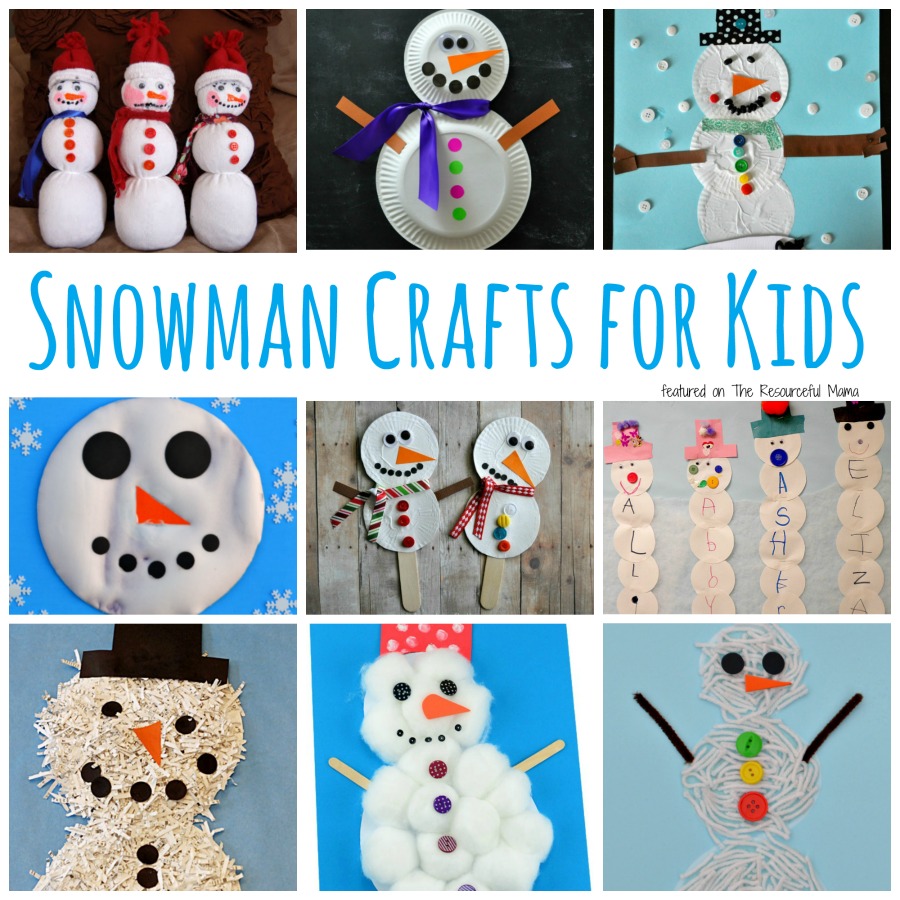 snowman-crafts-for-kids-square-collage - The Resourceful Mama