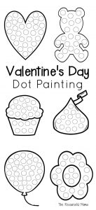These Valentine's Day dot painting worksheets work great with do a dot markers, bingo daubers, and even dot stickers for a great on the go quiet time activity.