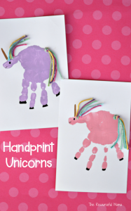 Make an adorable unicorn craft using your child's handprint.