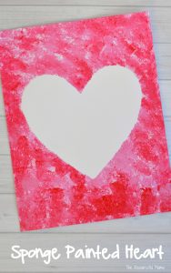 Create a Valentine's art project using sponges to paint a heart.