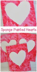 Create a Valentine's art project using sponges to paint a heart. 