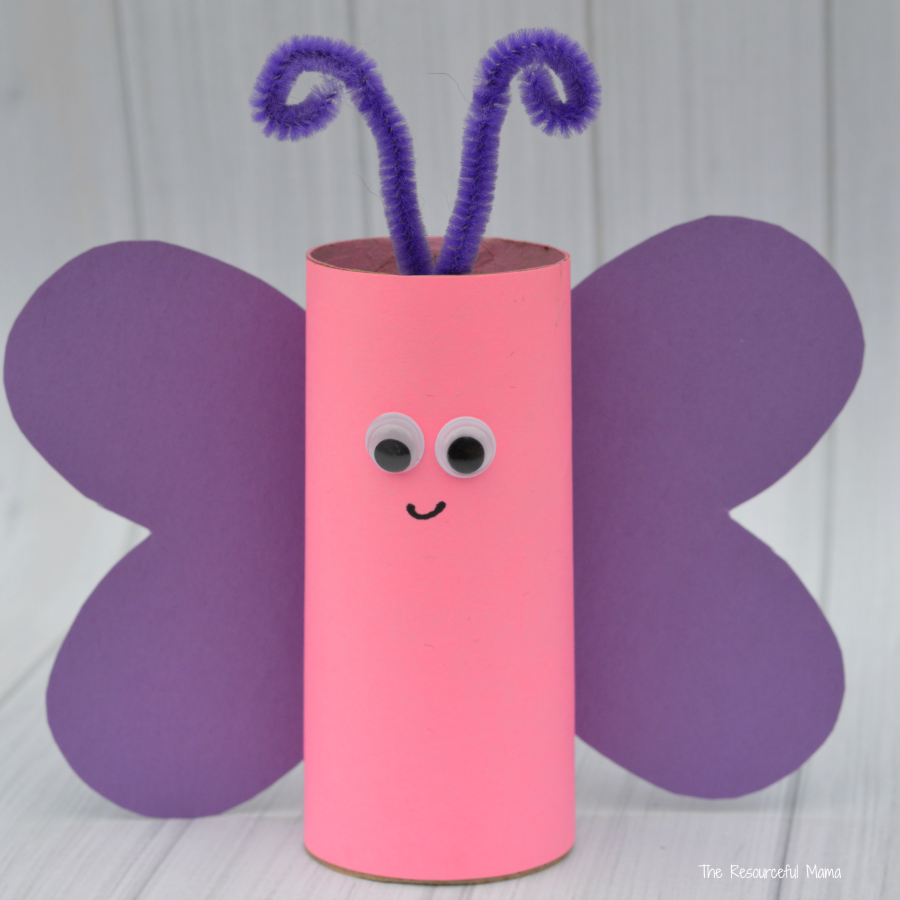 Toilet Paper Roll Butterfly Craft - The Resourceful Mama