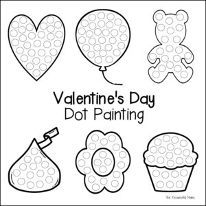 These Valentine's Day dot painting worksheets work great with do a dot markers, bingo daubers, and even dot stickers for a great on the go quiet time activity.