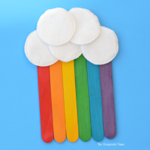 This craft sticks rainbow is a fun craft for kids to make for St. Patrick's Day, spring, summer or letter R.