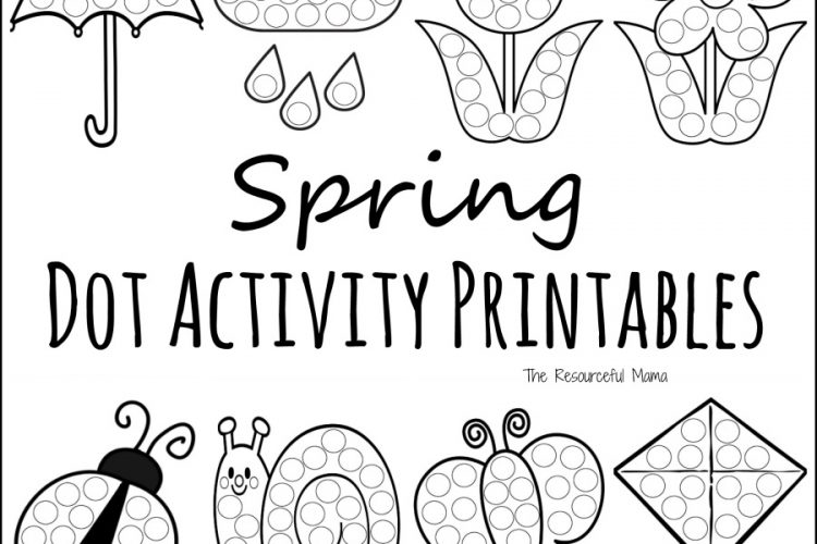 These printable spring do a dot activity worksheets are a fun low prep activity for kids that include everything spring from April showers to May flowers.