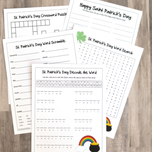 These St. Patrick's Day word puzzles reinforce and build on many skills while teaching kids about some of the St. Patrick's Day customs. 