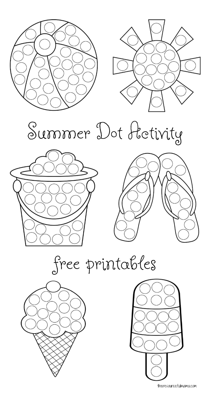 Summer Dot Activity {Free Printables} - The Resourceful Mama