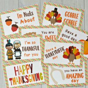 Make your child's lunch extra special with these free printable Thanksgiving lunch box notes.