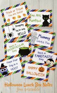 Add a little fun and surprise to your kid's lunch box this Halloween with these printable Halloween lunch box notes.