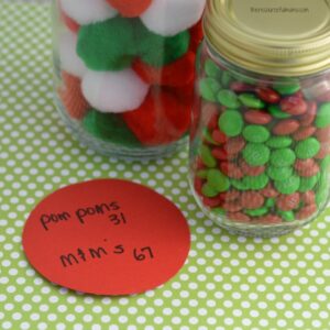This Christmas estimation activity is fun and easy addition to Christmas parties. Kids use real life math skills when estimating how many items are in jars.