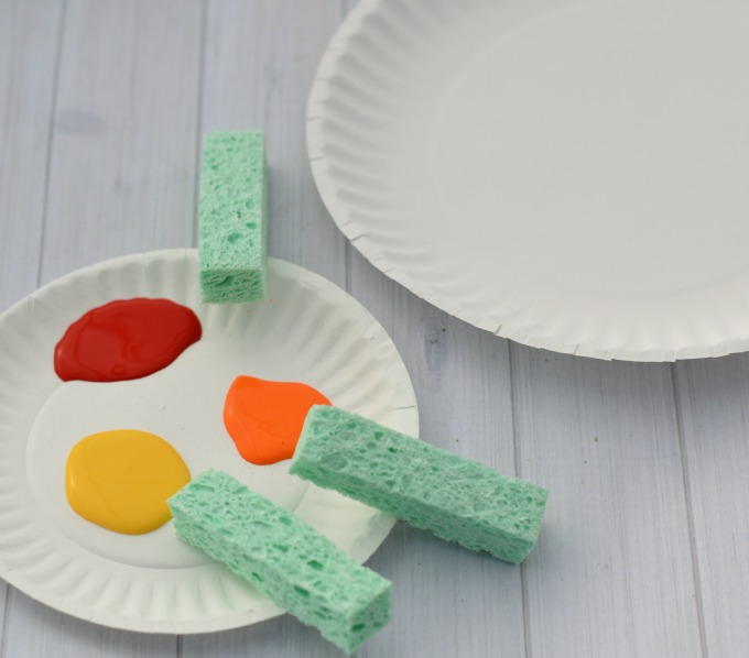 This Thanksgiving Turkey Craft uses a fun sponge painting technique on paper plates for the turkey's feathers that kids will love. 