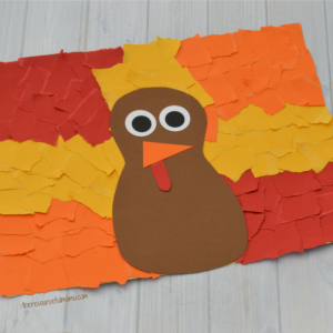 This Torn Paper Turkey Craft is a great Thanksgiving craft that uses all your scrap pieces of paper while working on fine motor skills.