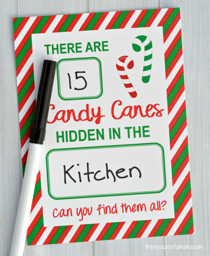 This Candy Cane Hide & Seek Game is a quick, easy, and inexpensive Christmas activity for kids. It can be done at home, in the classroom, or at a Christmas party. It also works great as an elf activity if you do Elf on the Shelf in your home or classroom. 