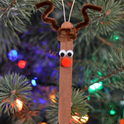 Craft Stick Reindeer Ornament