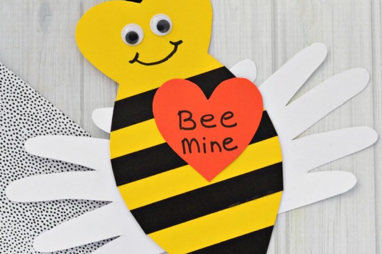 This adorable Handprint Bee Mine Valentine Day Craft makes a cute kid made craft, card and keepsake for Valentine's Day.