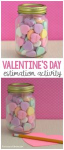 This Valentine's Day Estimation Activity is a simple, quick, and inexpensive game kids love playing at Valentine's Day parties. 