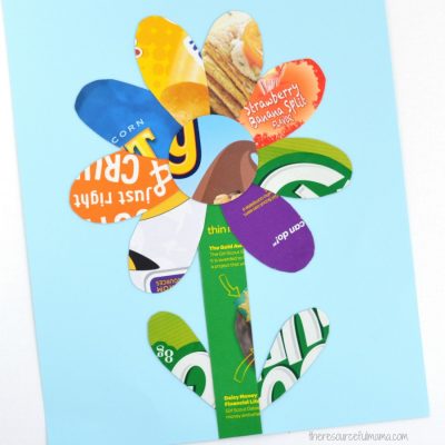 Recycled Materials Flower Craft for Kids
