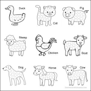 Farm Animals Dot Activity Printables - The Resourceful Mama