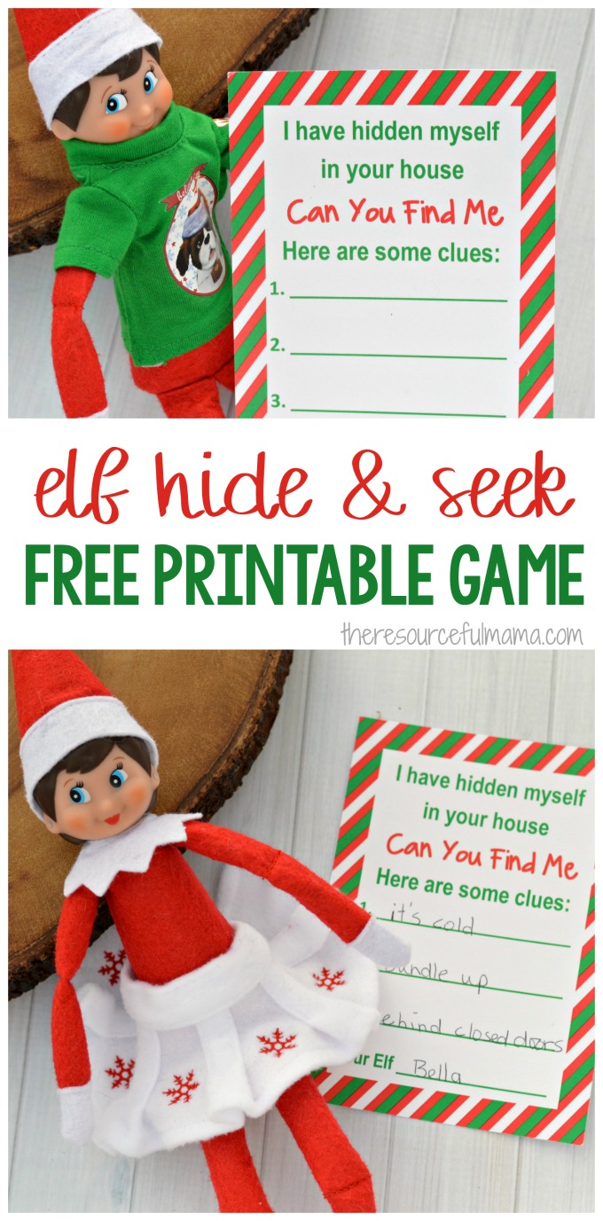 Elf on the Shelf Activity {Printable Hide & Seek Game} - The ...