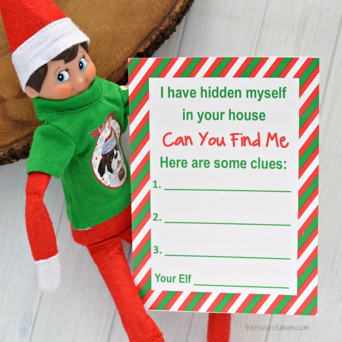 This printable hide & seek game is fun, interactive Elf on the Shelf Activity that requires very little prep while keeping the elf fun and interesting.  