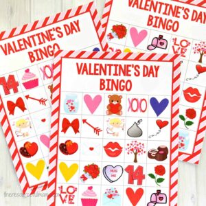 This Valentine's Day Bingo makes a  great game for your Valentine's Day parties or fun family night activity.  It's super inexpensive and quick and easy to put together. 