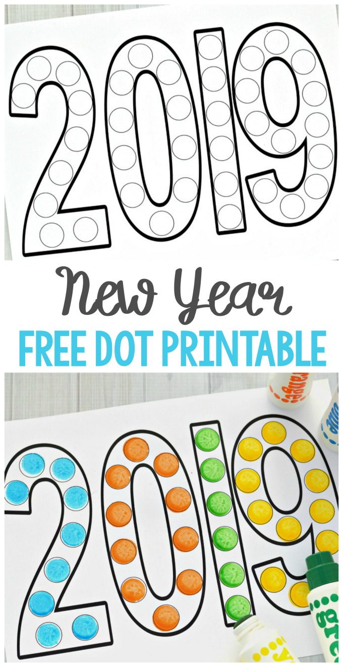 This dot painting activity is a great activity for young kids to ring in the New Year. It's also a fun way to teach young kids the new year.  