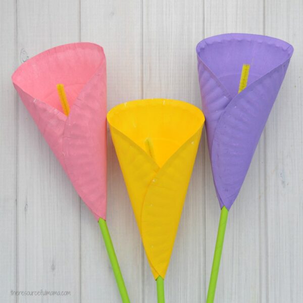 Paper Plate Calla Lily Flower Craft for Kids The Resourceful Mama