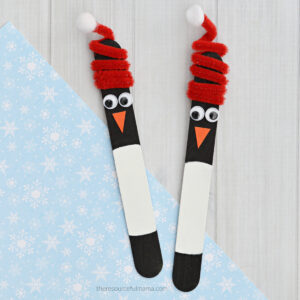 Transform basic craft sticks into this super craft stick penguin ornament for your Christmas tree.  