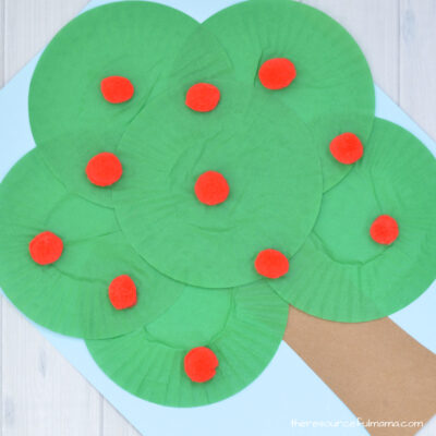 Cupcake Liner Apple Tree Craft